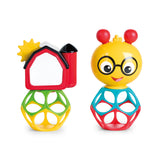 Baby Einstein Cal’s Barnyard Rattle & Reflect Duo, Baby Toys, Ages 0+ Months