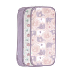 Ingenuity Easy Eater 3-pack soft absorbent cotton baby burp cloths with animal print and terry back