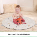 Ingenuity Cozy Spot Harbor Haven reversible duvet activity gym with plush mat and wooden toy bar for babies 0-36 months
