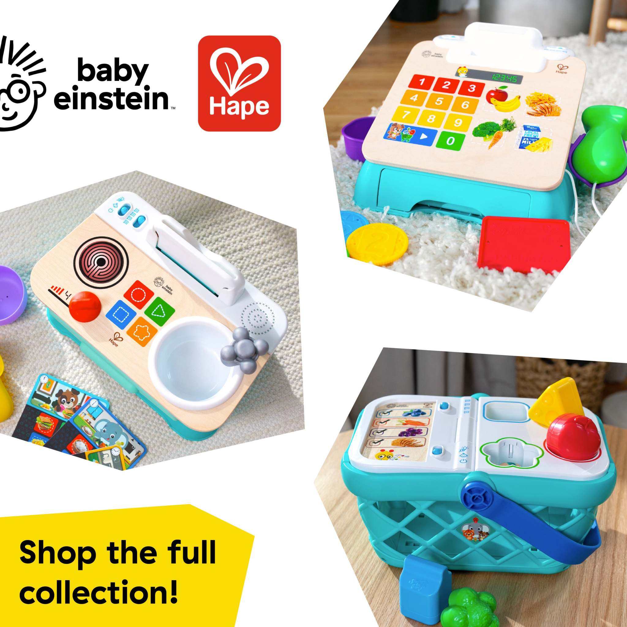 Baby Einstein and Hape Magic Touch Cash Register toy for toddlers