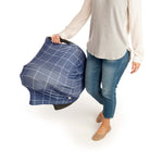 Ingenuity Good to Go 4-in-1 Multi-Use Cover shown as nursing cover and infinity scarf for versatile baby care