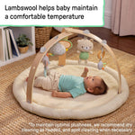 Ingenuity Every Season Plush Lambswool Baby Play Gym with wooden toy bar and sensory toys