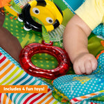 Bright Starts Pop 'N Jump portable baby jumper with owl forest theme and removable canopy