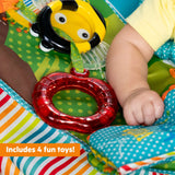 Bright Starts Pop 'N Jump portable baby jumper with owl forest theme and removable canopy