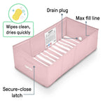 Ingenuity Tuckaway Toddler Tub pink foldable travel bathtub for kids 12 months to 5 years