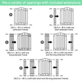 Ingenuity The Doorway 48W Series bronze metal pet and baby safety gate installed in doorway with pressure mount system