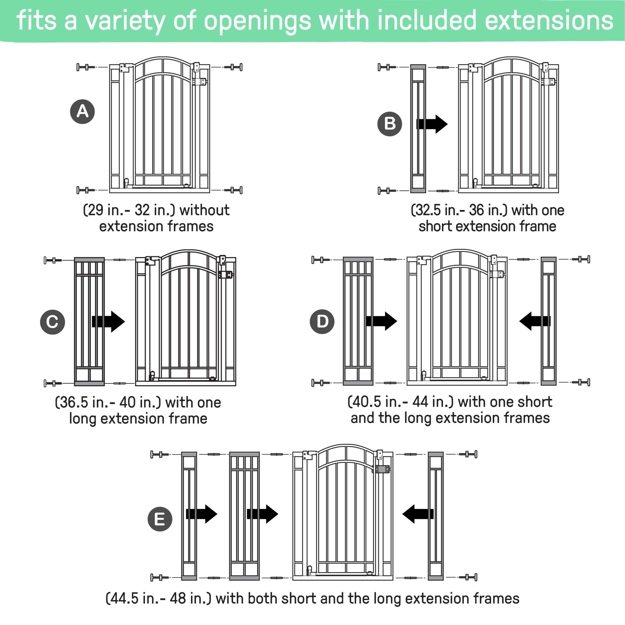 Ingenuity The Doorway 48W Series bronze metal pet and baby safety gate installed in doorway with pressure mount system