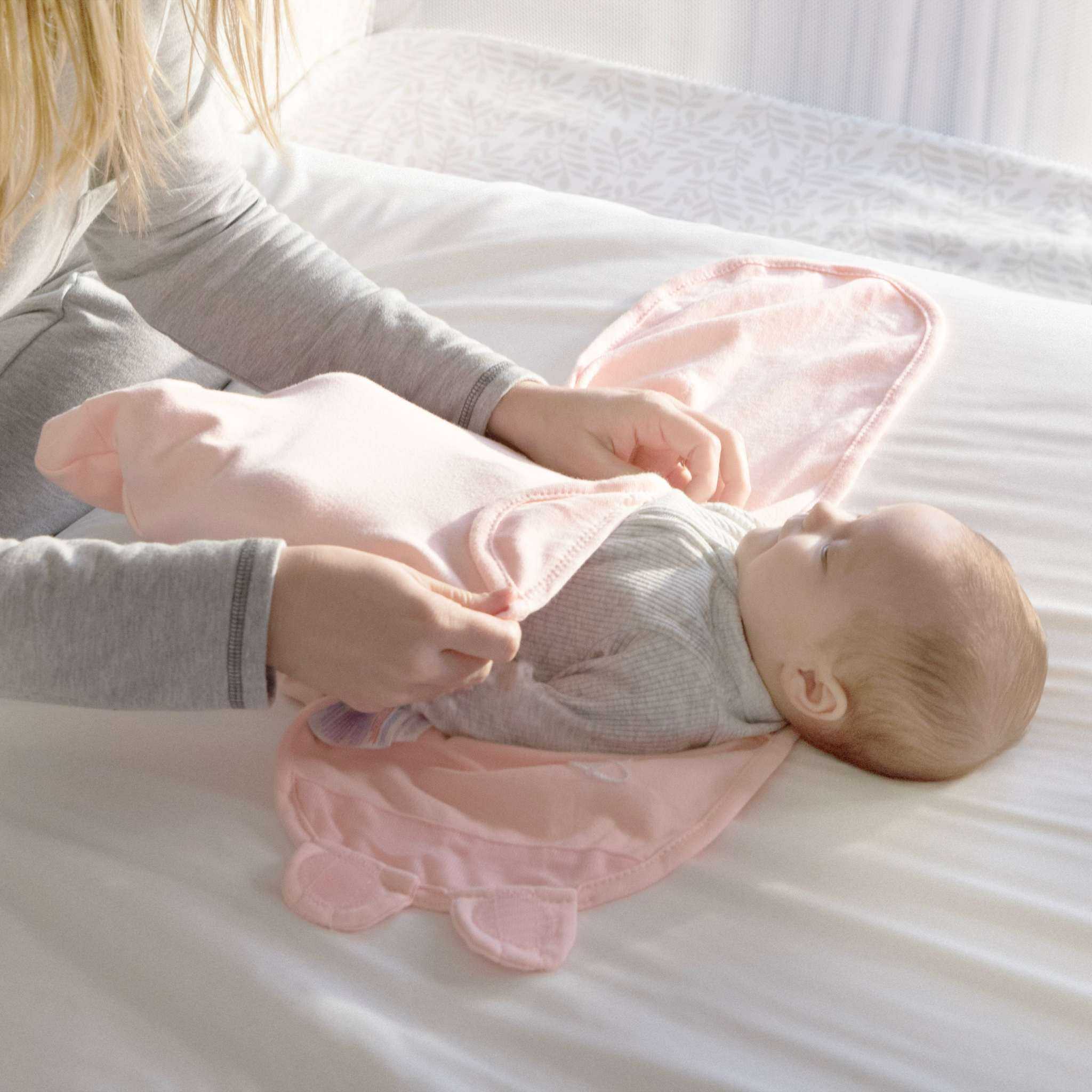 SwaddleMe by Ingenuity Original Swaddle in coral for newborns 0-3 months, 3-pack