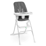 Ingenuity Sun Valley Compact Folding High Chair in grey with adjustable tray and 3-section Twist & Dine plate for baby self-feeding