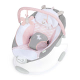 Ingenuity Flora the Unicorn™ Soothing Bouncer with plush fabrics, unicorn and butterfly toys, 8 melodies, and soothing vibrations for calming babies