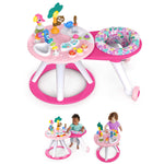 Around We Go 2-in-1 Walk-Around Activity Center & Table in Tropic Coral with interactive tropical toys and music