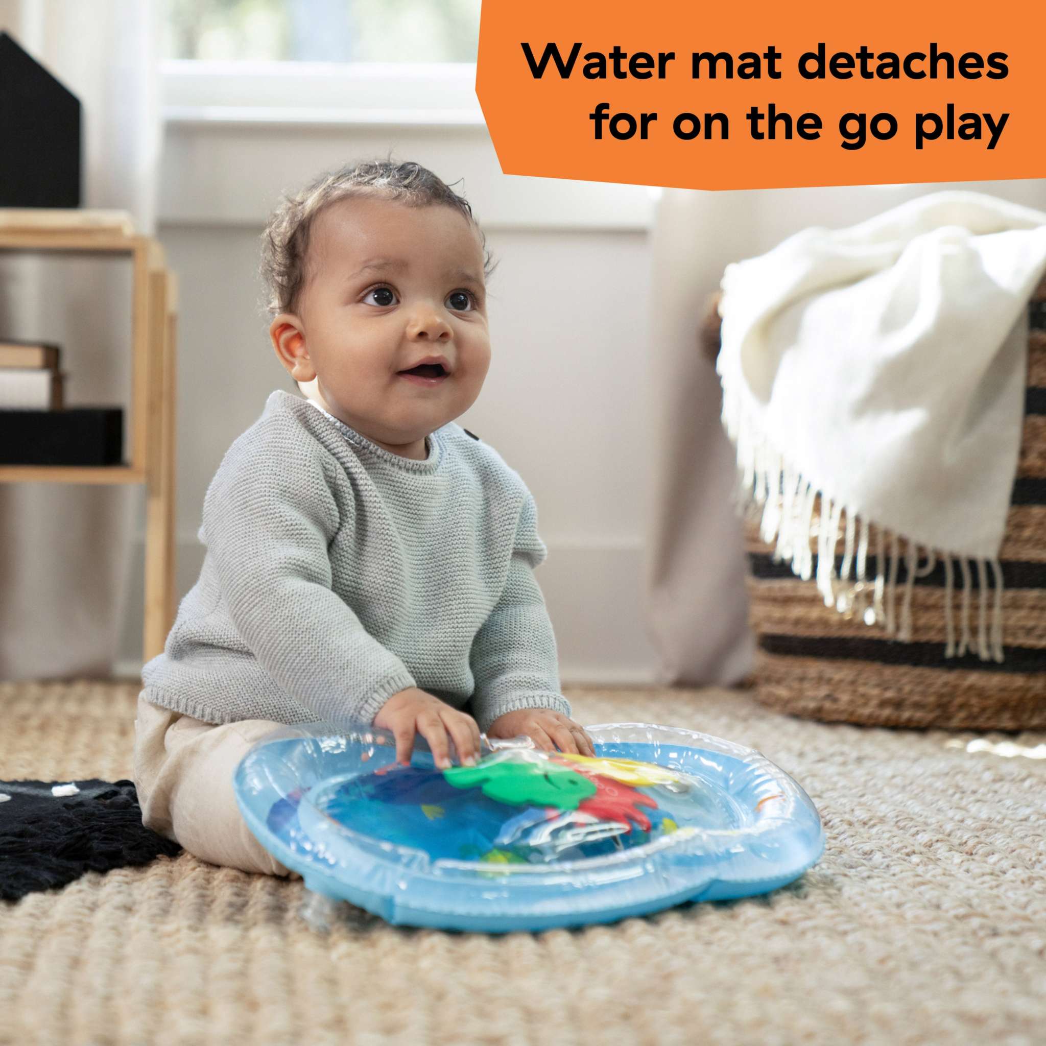Baby Einstein Ocean Explorers Snack & Splash Compact Folding High Chair with water mat and adjustable tray for infants 6-36 months