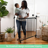 Black Ingenuity Stairway+ 46W Series baby and pet safety gate