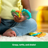 Bright Starts Catch Me Smile gift set with baby rattle, teethers, and electronic crawl toy