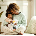 Ingenuity Calm Springs Plush Sheppy activity pal for babies with soft textures and teether