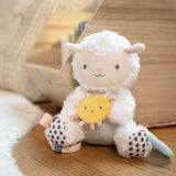 Ingenuity Calm Springs Plush Sheppy sheep baby activity pal with teether and textured fabrics