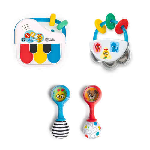 Baby Einstein Jingle & Jam musical toy set for babies with maracas, piano, and tambourine