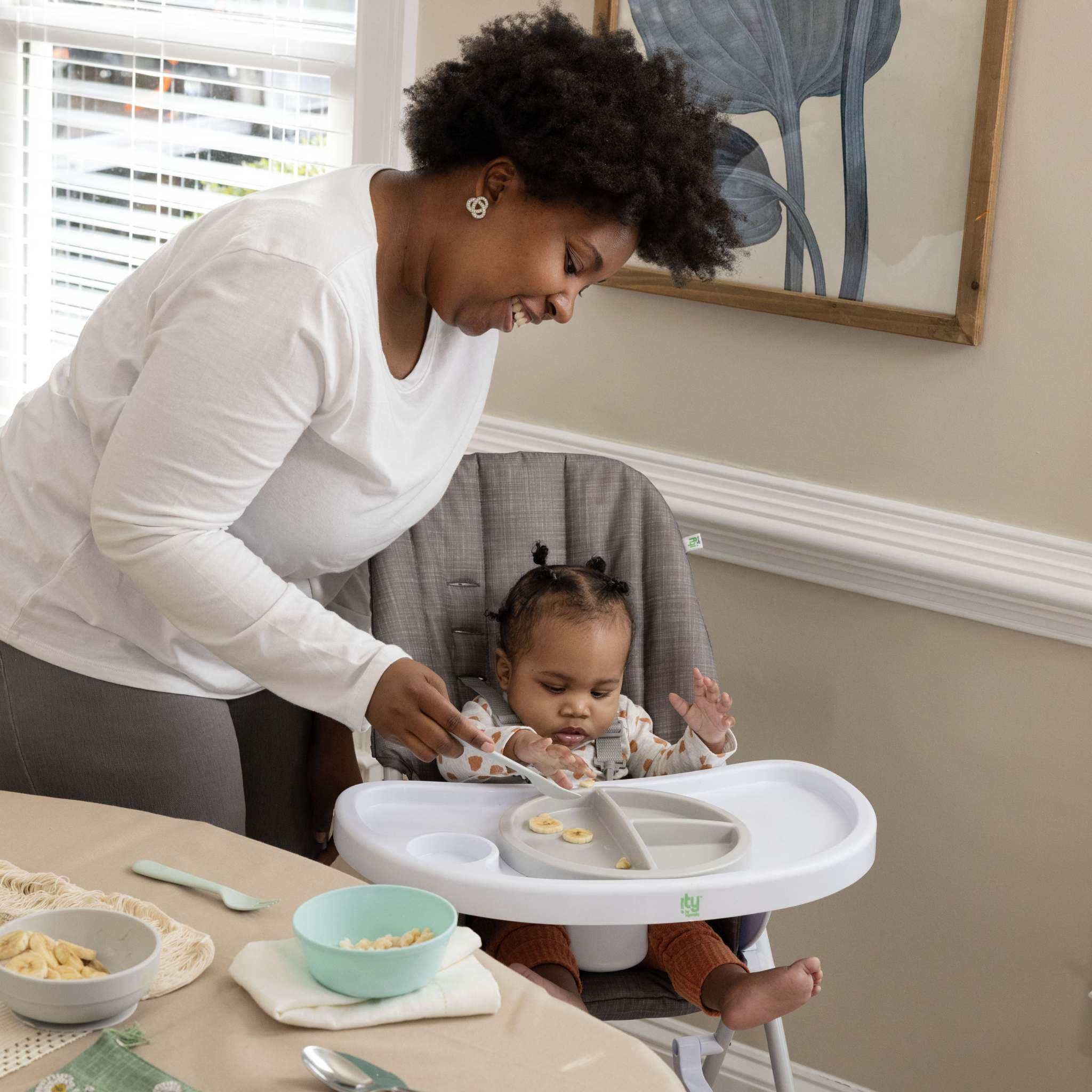 Ingenuity Twist & Dine plates 2-pack with locking sections for toddlers, dishwasher and microwave safe, BPA-free