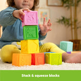 Cubes & Cuties 18-Piece Gift Set multicolor tropical animal and number stacking blocks set for babies
