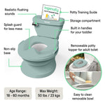 Summer by Ingenuity My Size Potty Pro toddler potty training toilet in green with realistic flush handle and built-in storage compartment