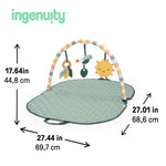 Ingenuity One Bar baby gym with sensory toys, foldable tummy time mat for newborns