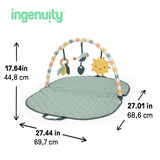 Ingenuity One Bar baby gym with sensory toys, foldable tummy time mat for newborns