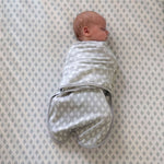 Ingenuity Farewell Fuss Adjustable Easy-Wrap baby swaddle set with unisex elephant pattern for infants 0-3 months