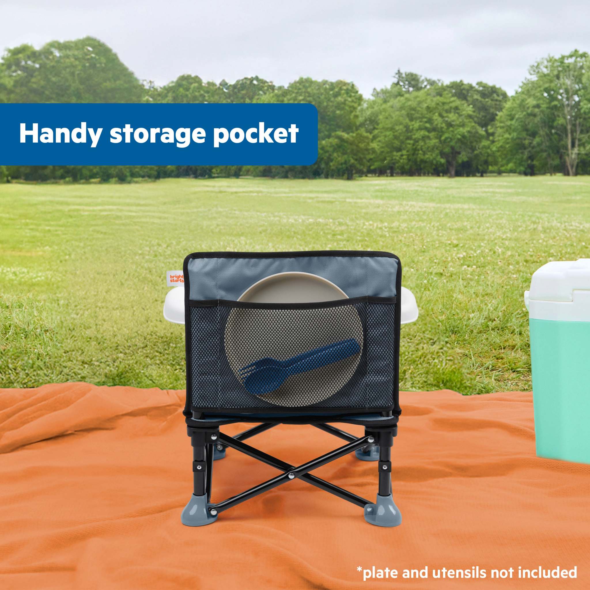 Ford Bronco Pop 'N Sit portable booster seat in Area 51 color with removable tray and carrying bag for babies and toddlers
