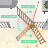 Ingenuity The Thruway 60W Series wooden and metal safety gate for babies and pets with pressure mount system