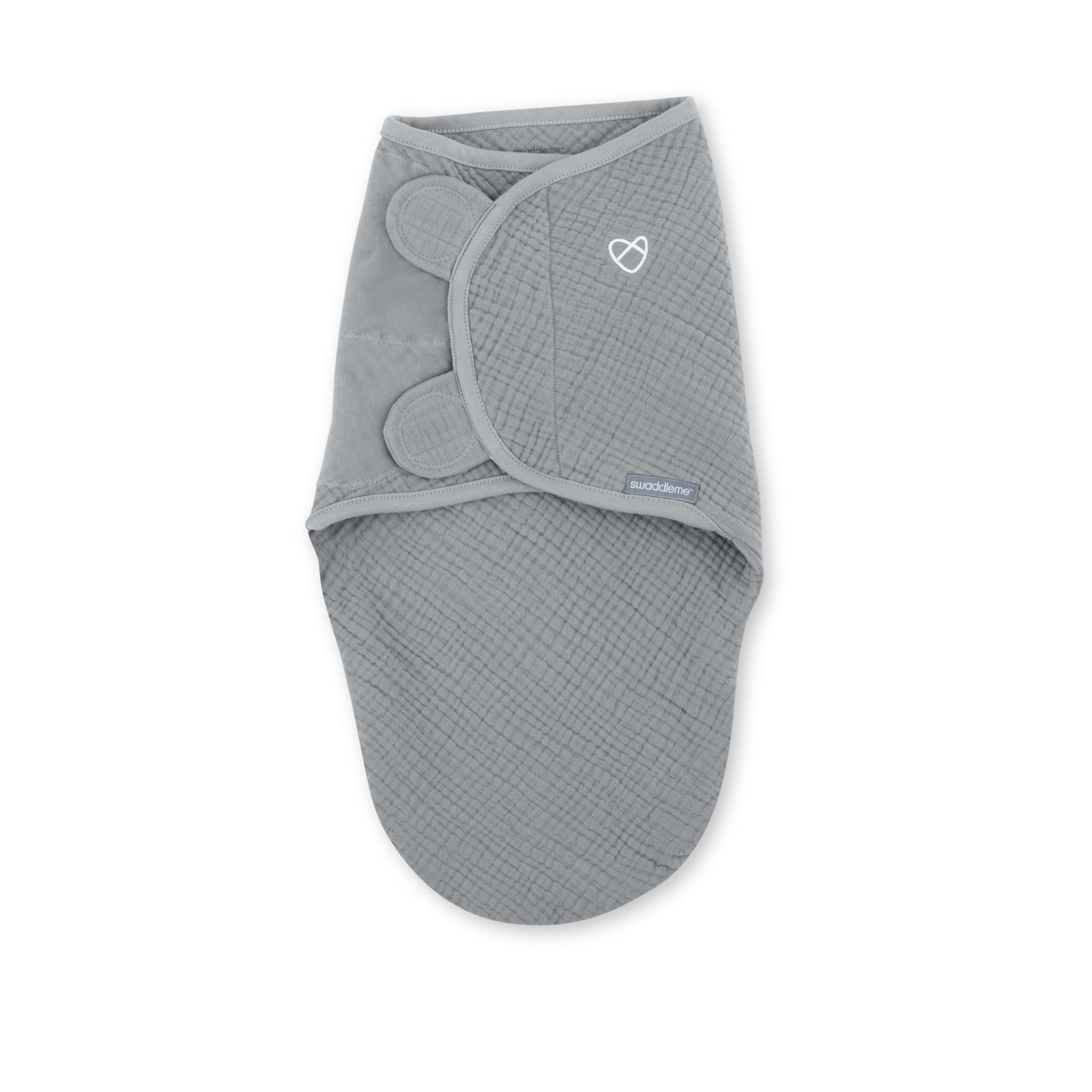 SwaddleMe by Ingenuity Muslin Original Swaddle for newborns 0-3 months in granite color