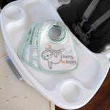 Ingenuity Easy Eater 4-Pack absorbent cotton baby bibs with playful animal and nature prints