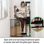 Ingenuity The Thruway 52W Series baby and pet gate with GlideOpen foot pedal, espresso metal finish
