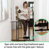 Ingenuity The Thruway 52W Series baby and pet gate with GlideOpen foot pedal, espresso metal finish
