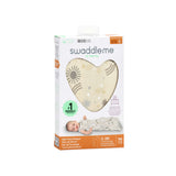 SwaddleMe by Ingenuity baby night sack sleeper in celestial dance pattern, 100% cotton, size 7-14 pounds, for newborns 0-3 months, with 2-way zipper and hip-healthy design