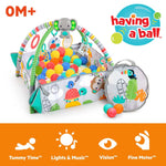 Bright Starts 5-in-1 Your Way Ball Play baby activity gym with tropical design and colorful balls