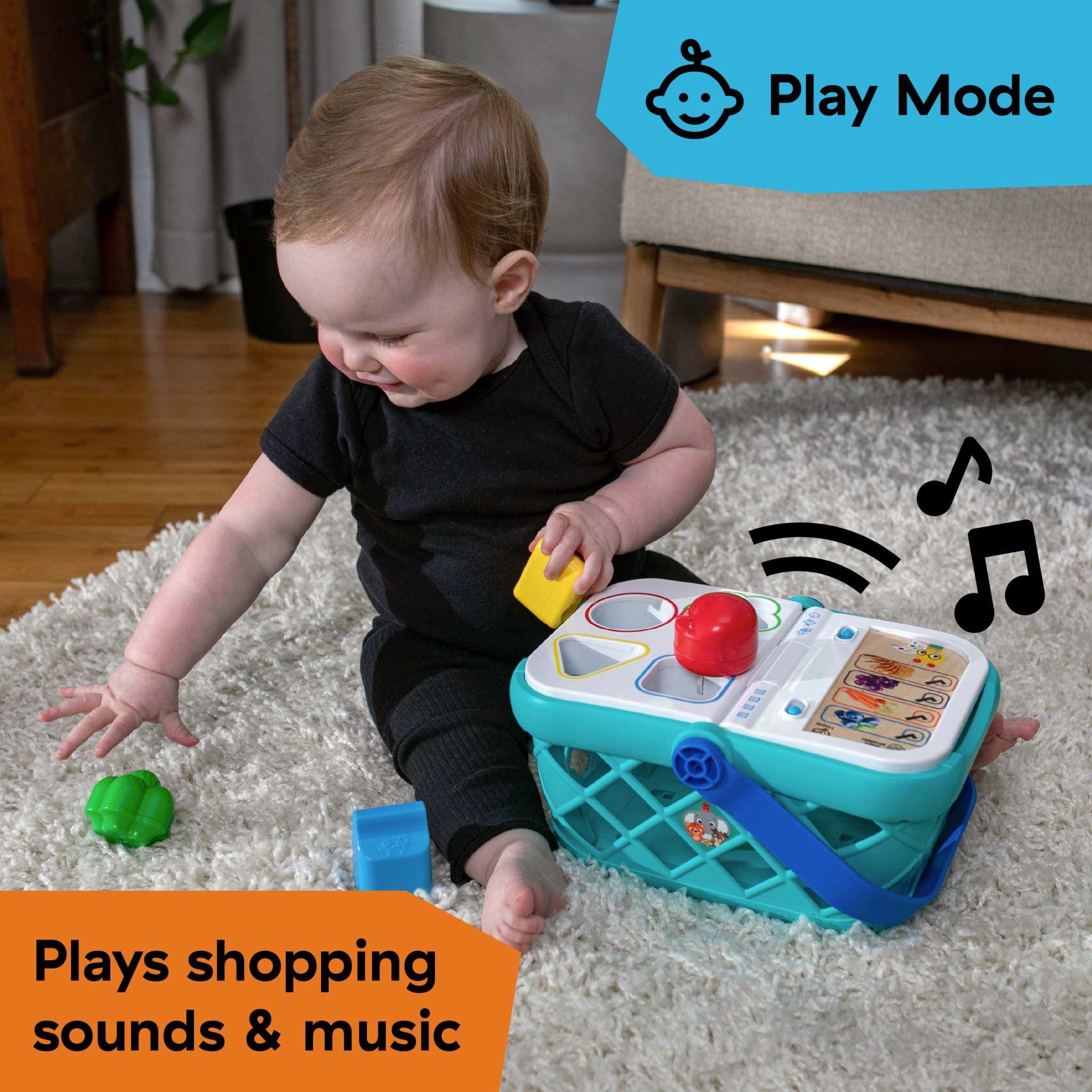 Baby Einstein and Hape Magic Touch Shopping Basket toy for toddlers