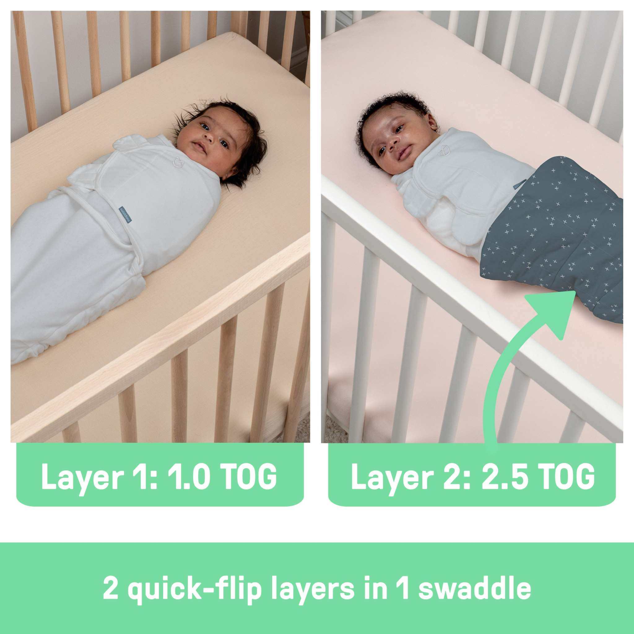 SwaddleMe by Ingenuity All Season Swaddle for babies 0-3 months in Dream Waves design