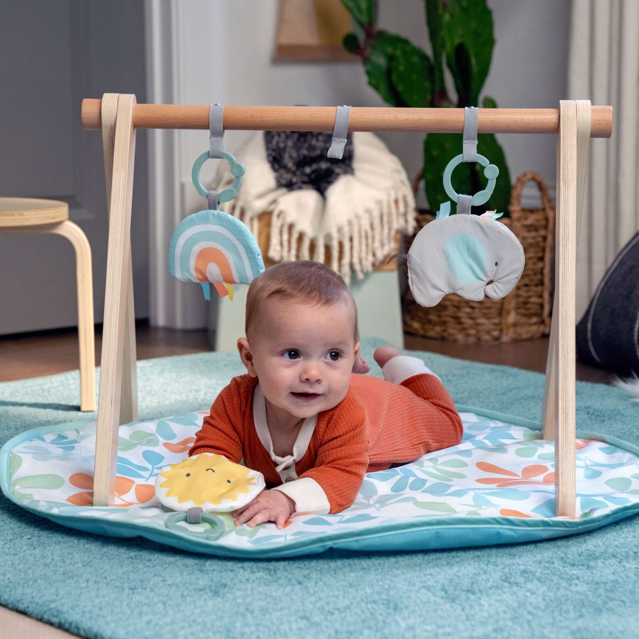 Ingenuity Sun Valley Wooden Toy Arch & Baby Play Mat