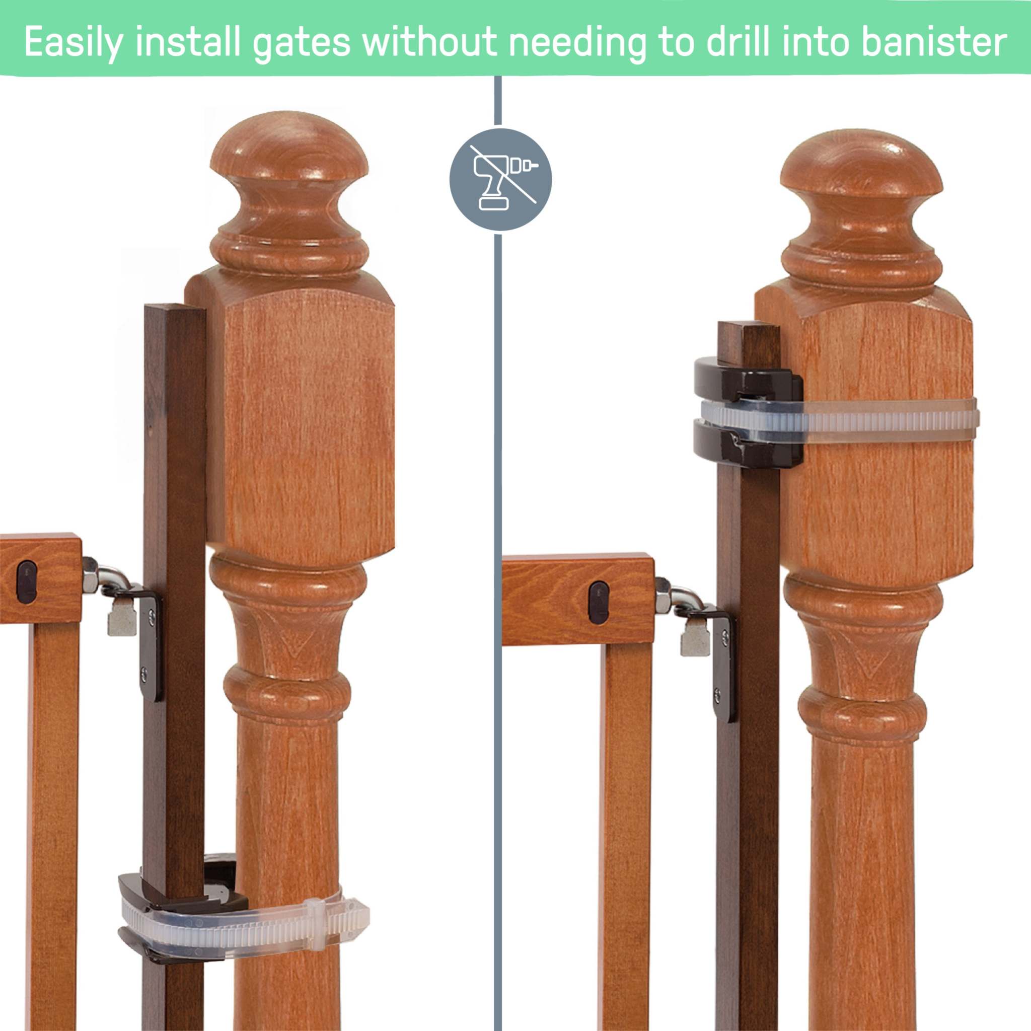 Ingenuity Banister to Banister Universal Kit for safe gate installation on stairways without drilling