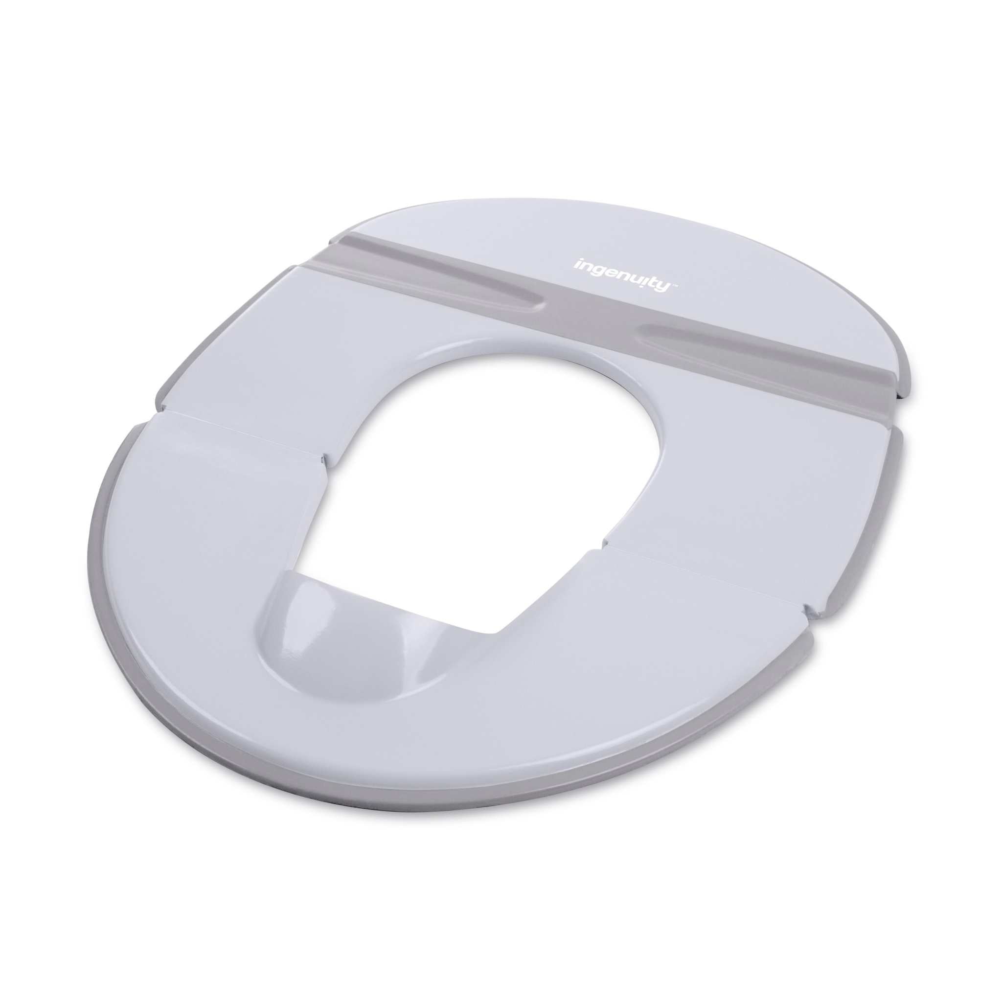 Ingenuity FoldAway Travel Potty Seat folded with water resistant travel bag for toddler potty training on the go