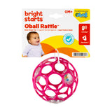Bright Starts Oball Easy Grasp Baby Rattle Ball in Pink, 4"