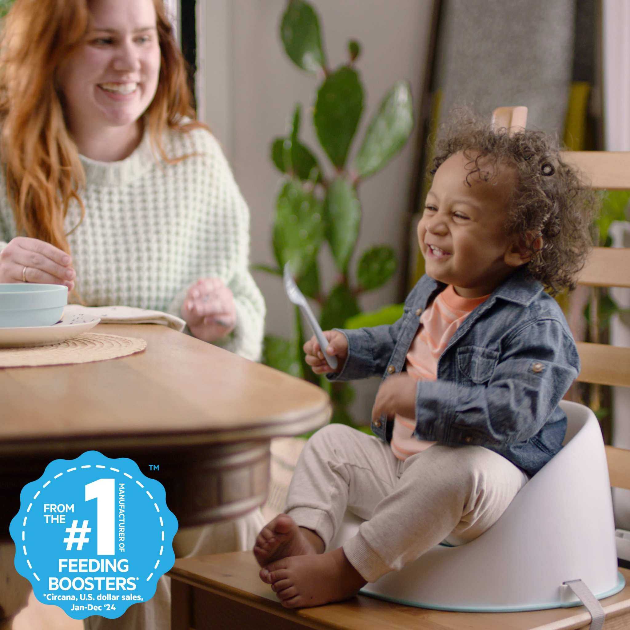 Ingenuity Simplicity Seat Easy-Clean Baby Booster Seat in teal with washable straps and wipeable base