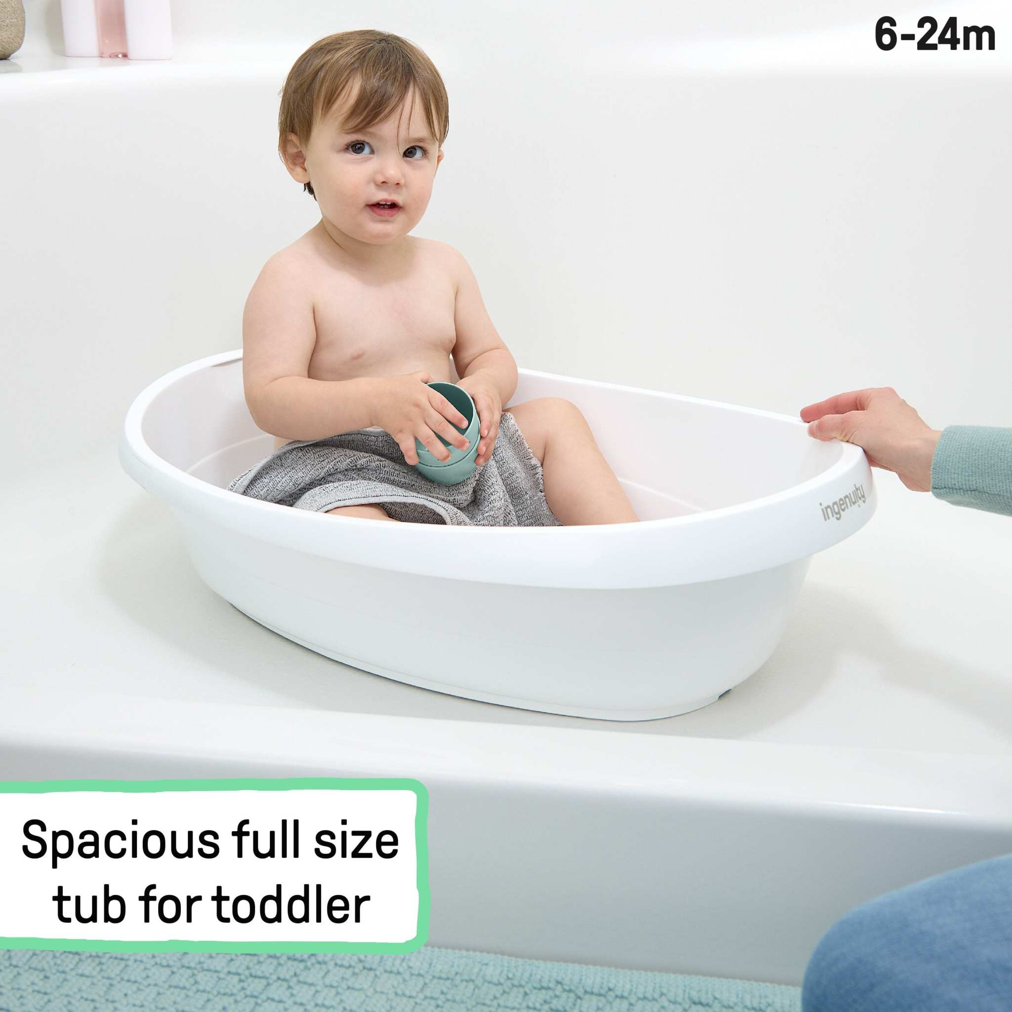 Ingenuity Room to Soak 4-in-1 baby tub with sling and support seat for adjustable infant bathing stages