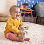 Hug-a-bye Baby soft elephant toy with musical lights and soothing melodies for infants