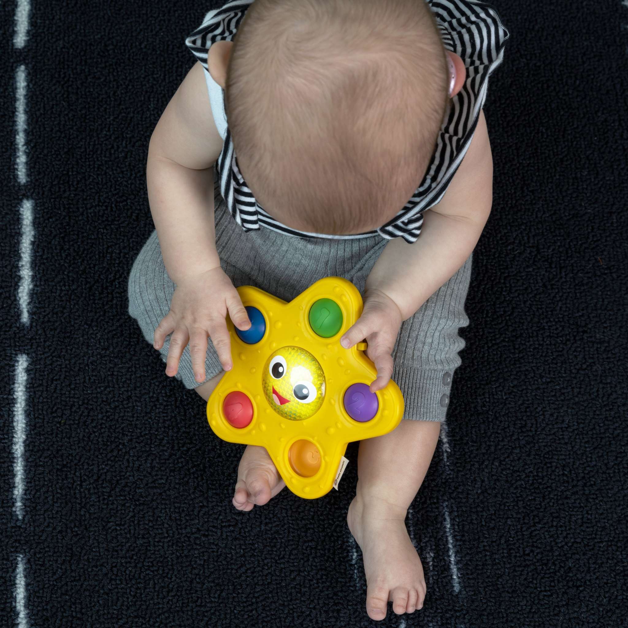 Baby Light Up Suction Cup Pop It Spinning Toy