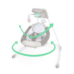 Ingenuity InLighten Baby Swing with light-up mobile, plush toys, and foldable frame for newborns to 9 months