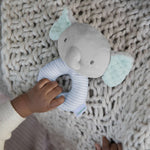 Ingenuity Premium Soft Plush Van the Elephant ring rattle for babies, soft fabric and gentle rattle sounds