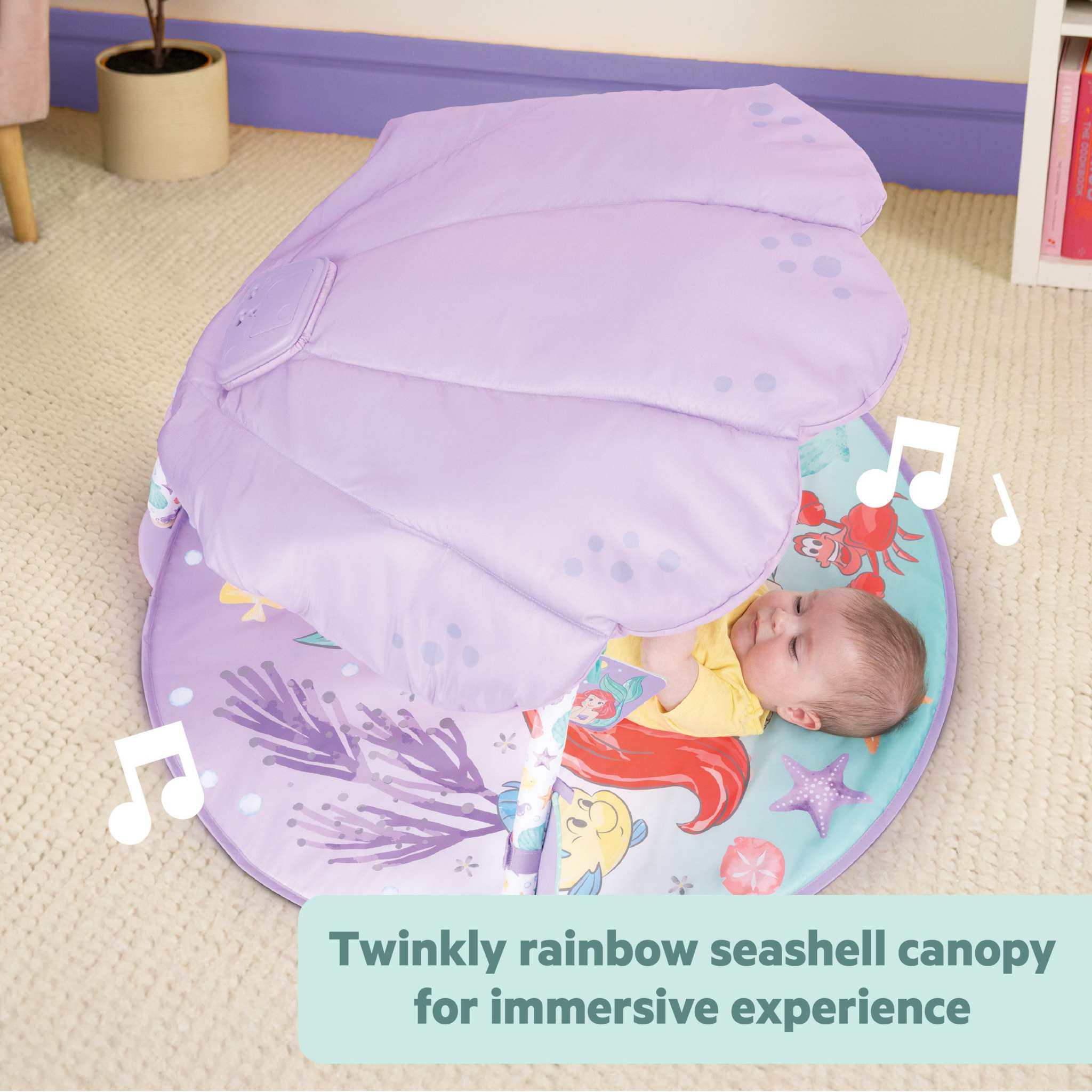 Bright Starts The Little Mermaid light-up musical baby activity gym with twinkle canopy