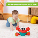 Bright Starts Rockin’ Crawling Crab Interactive Baby Toy with Music & Dancing, Red