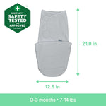 SwaddleMe by Ingenuity all season cotton baby swaddle size 0-3 months with adjustable hook-and-loop closures